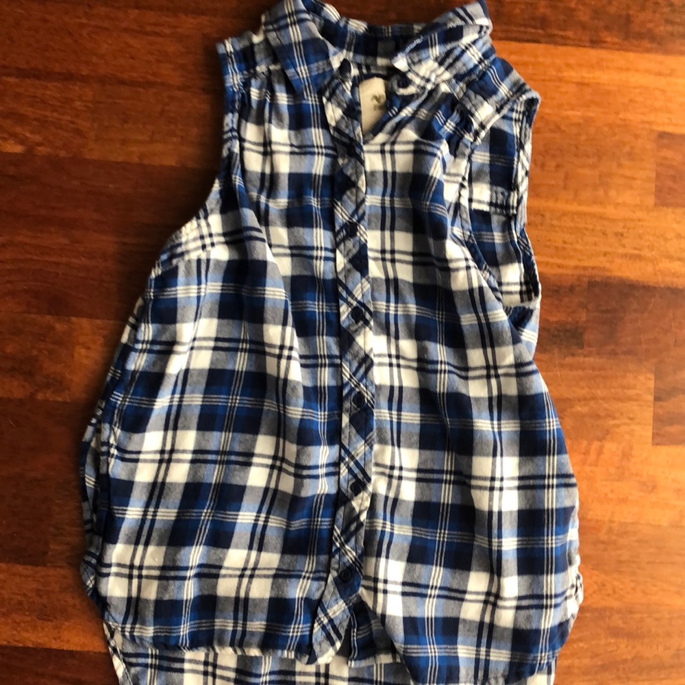 Flannel blue tank top